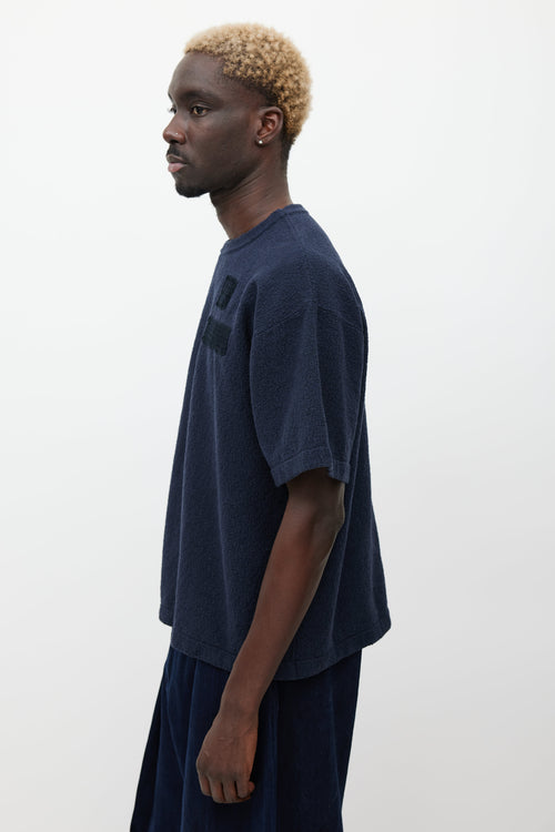 Jil Sander Navy Terry Cloth Patch T-Shirt