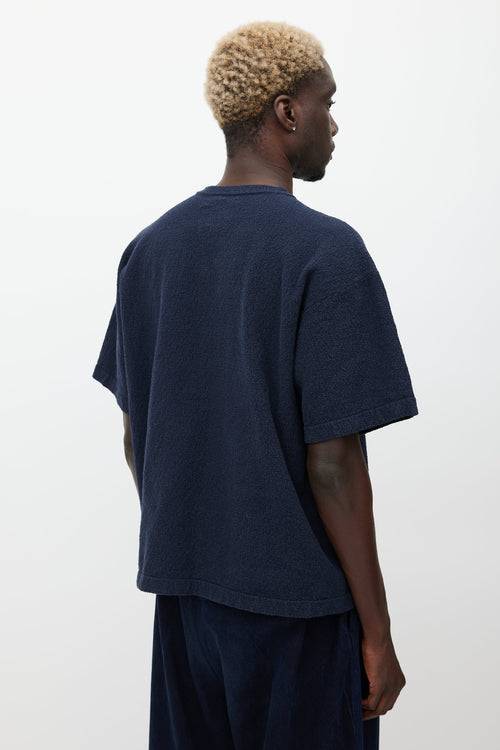 Jil Sander Navy Terry Cloth Patch T-Shirt