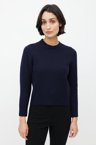 Jil Sander Navy Wool Knit Sweater