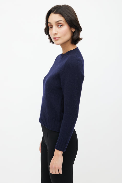 Jil Sander Navy Wool Knit Sweater