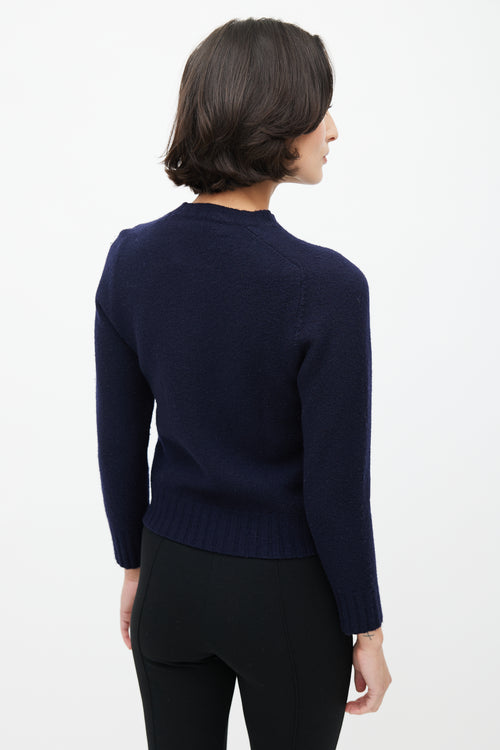 Jil Sander Navy Wool Knit Sweater