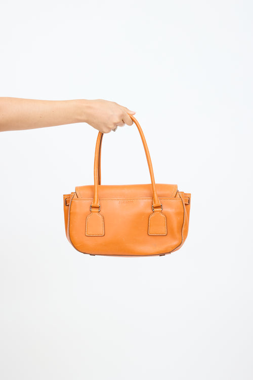 Orange Leather Shoulder Bag