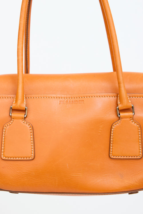 Orange Leather Shoulder Bag