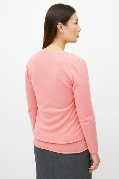 Jil Sander Pink Cashmere Tank 
Cardigan Set