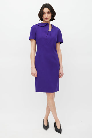 Jil Sander Purple Folded Dress