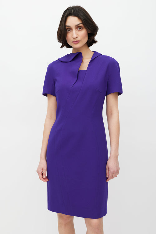 Jil Sander Purple Folded Dress