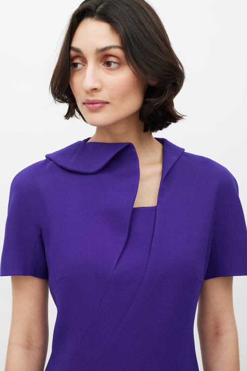 Jil Sander Purple Folded Dress