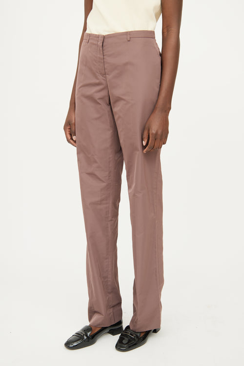 Jil Sander Purple Nylon Taffeta Pant