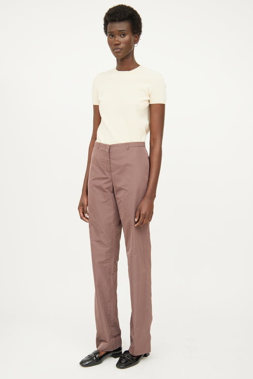 Jil Sander Purple Nylon Taffeta Pant