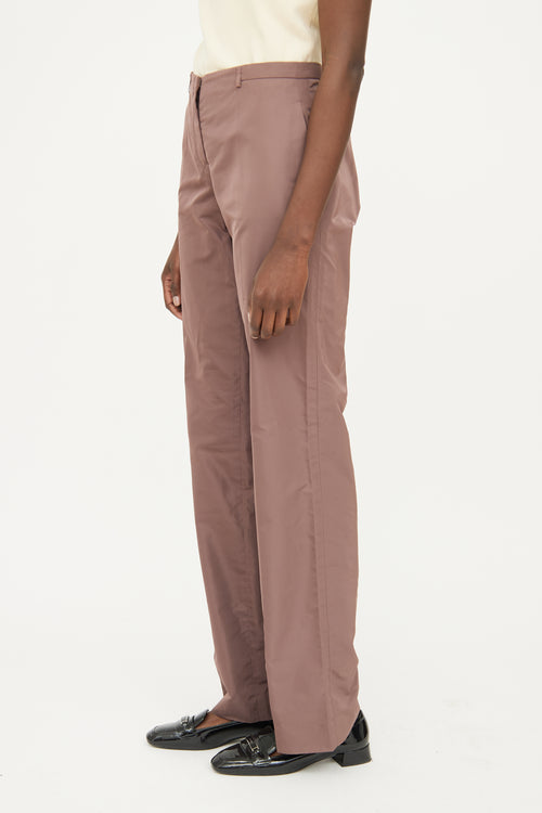 Jil Sander Purple Nylon Taffeta Pant