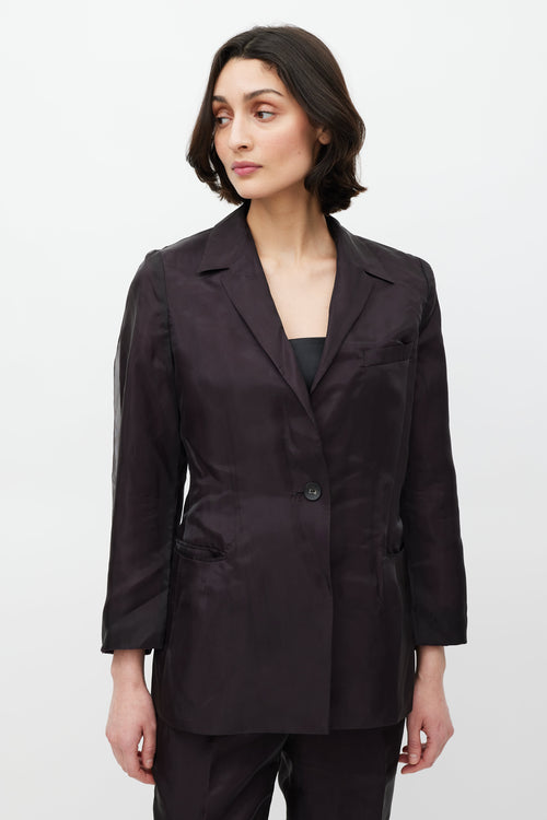 Jil Sander Purple Reflective Two Piece Suit