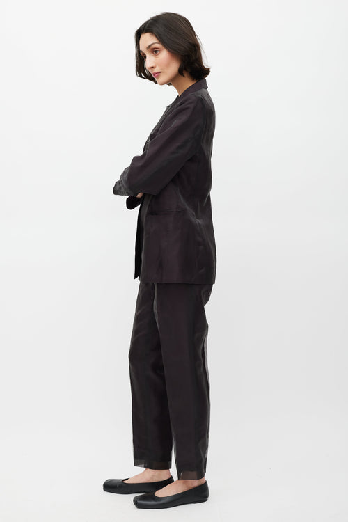 Jil Sander Purple Reflective Two Piece Suit