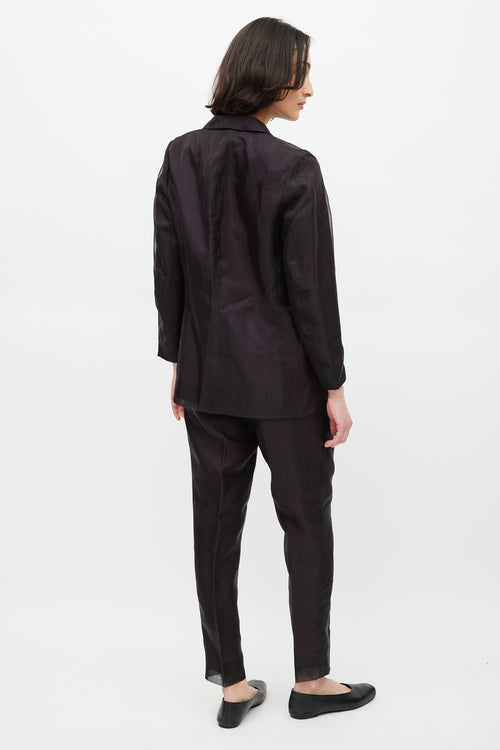 Jil Sander Purple Reflective Two Piece Suit