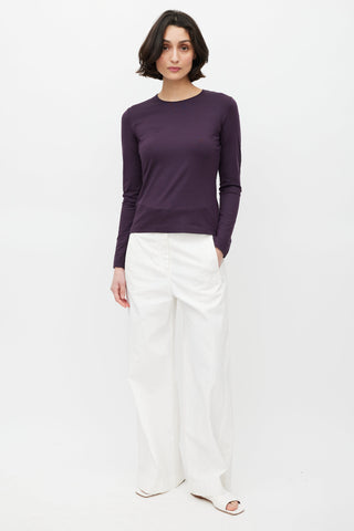 Jil Sander Purple Silk Top