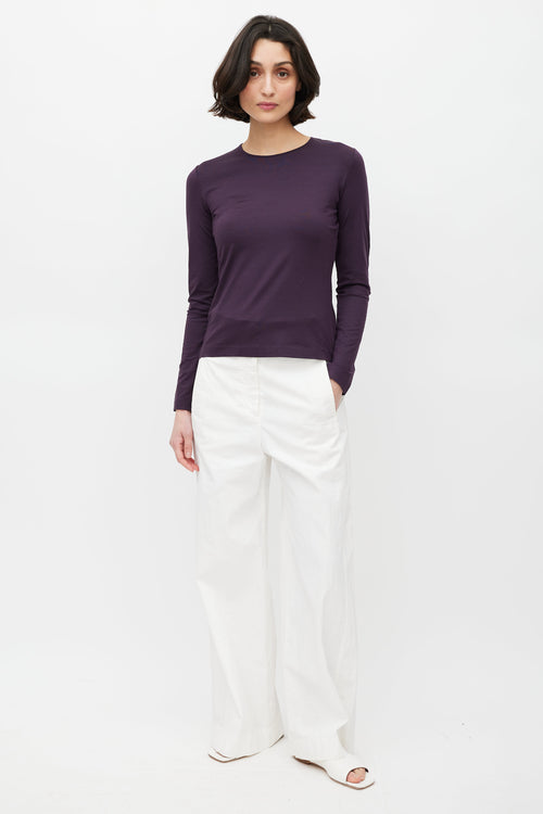 Jil Sander Purple Silk Top