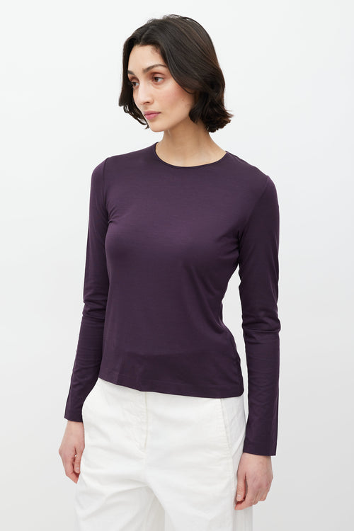 Jil Sander Purple Silk Top