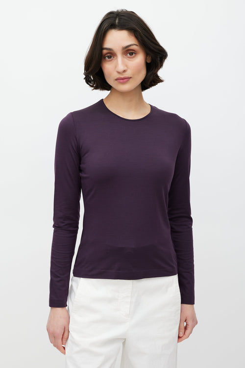 Jil Sander Purple Silk Top