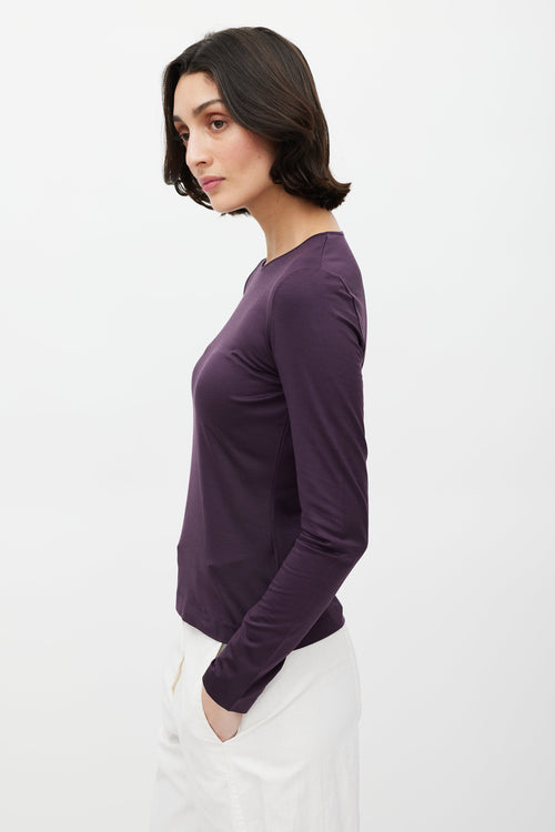 Jil Sander Purple Silk Top