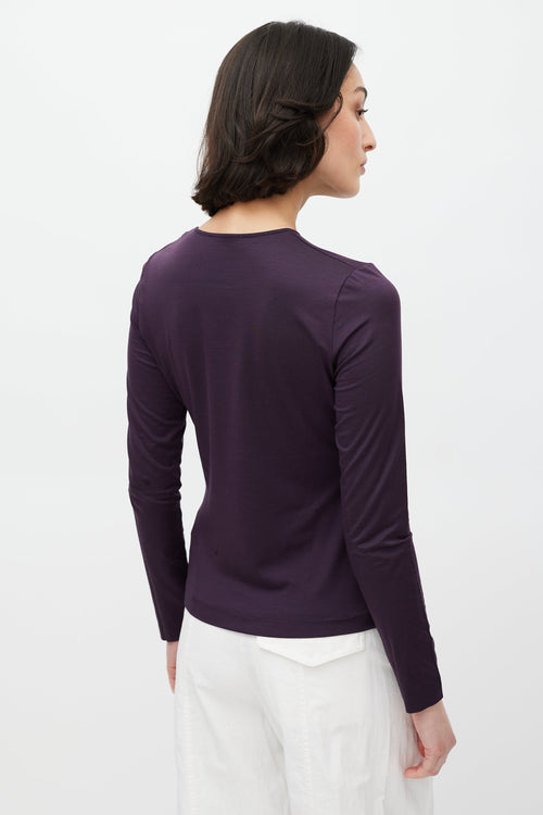 Jil Sander Purple Silk Top