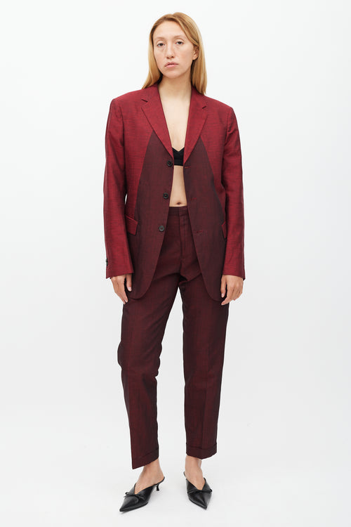 Jil Sander Red Linen 
Mohair Suit