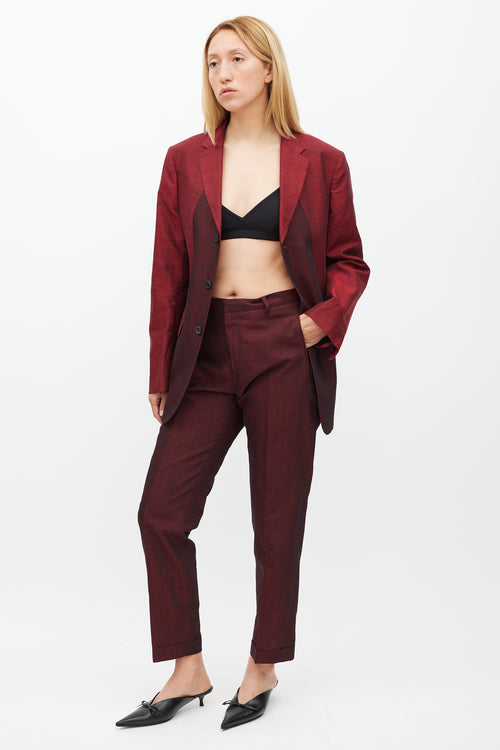 Jil Sander Red Linen 
Mohair Suit