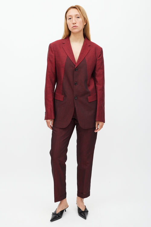 Jil Sander Red Linen 
Mohair Suit