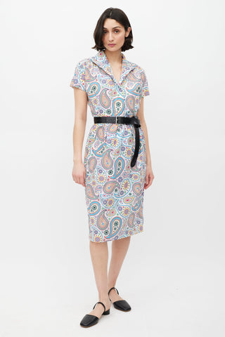 Jil Sander SS 2012 White 
Multicolour Paisley Dress