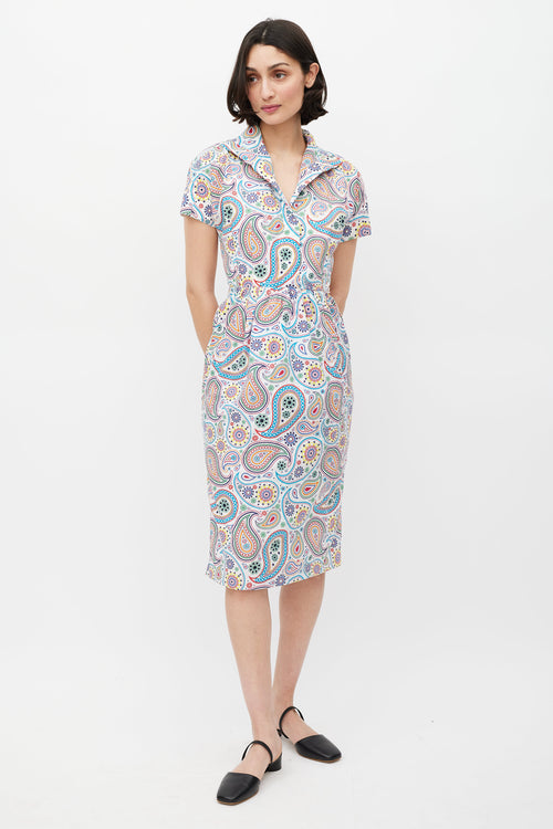 Jil Sander SS 2012 White 
Multicolour Paisley Dress