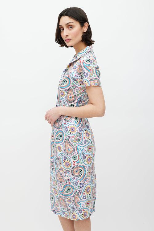 Jil Sander SS 2012 White 
Multicolour Paisley Dress