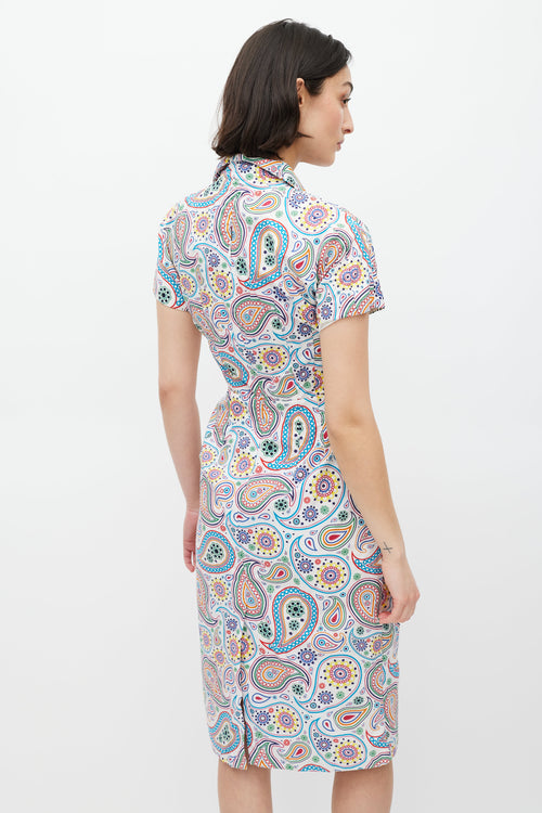 Jil Sander SS 2012 White 
Multicolour Paisley Dress