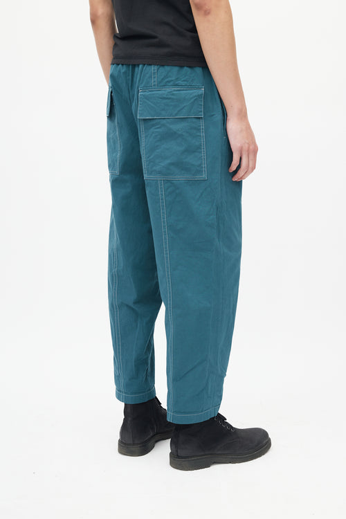 Jil Sander Teal Contrast Stitch Trouser