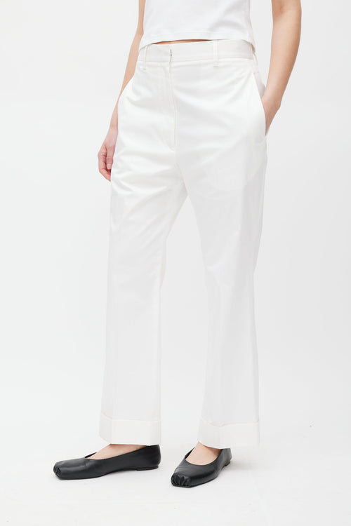 Jil Sander White Cuffed Trouser