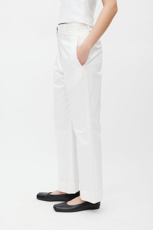 Jil Sander White Cuffed Trouser