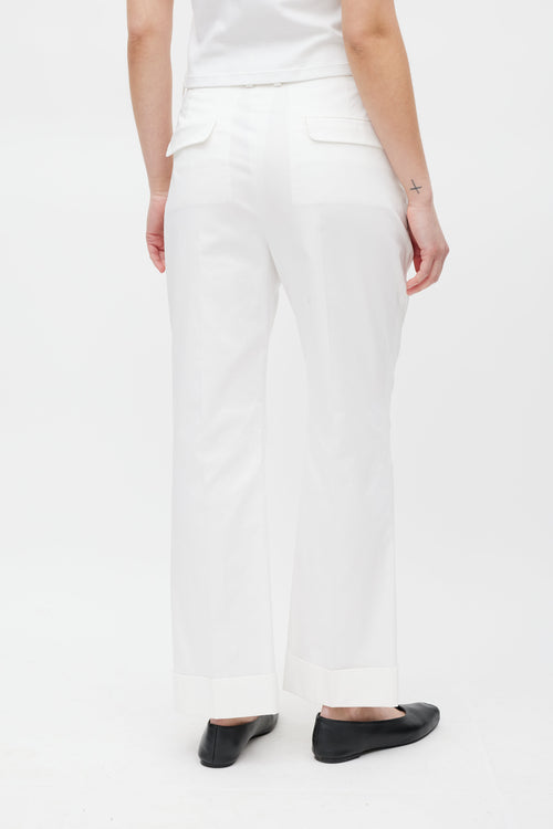 Jil Sander White Cuffed Trouser