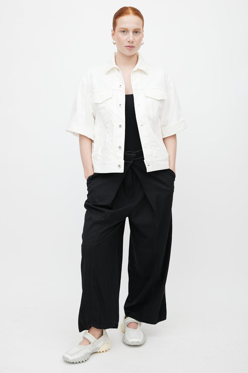 Jil Sander White Denim Short Sleeve Jacket