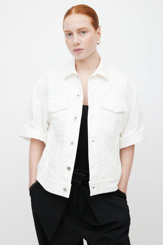 Jil Sander White Denim Short Sleeve Jacket