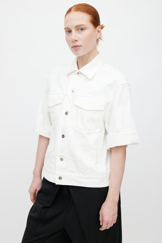 Jil Sander White Denim Short Sleeve Jacket