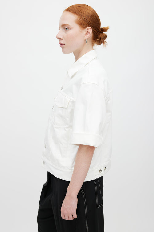 Jil Sander White Denim Short Sleeve Jacket