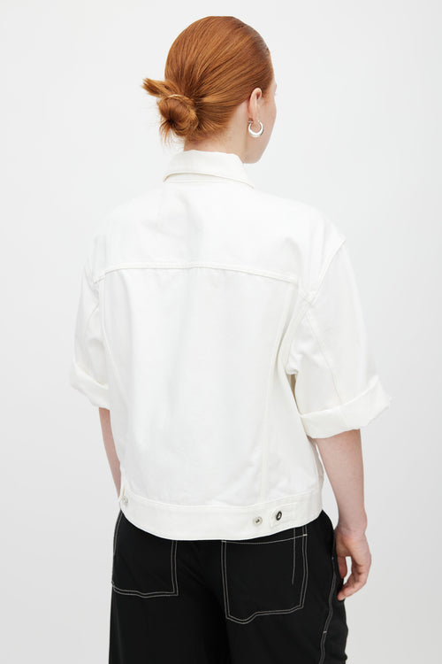 Jil Sander White Denim Short Sleeve Jacket