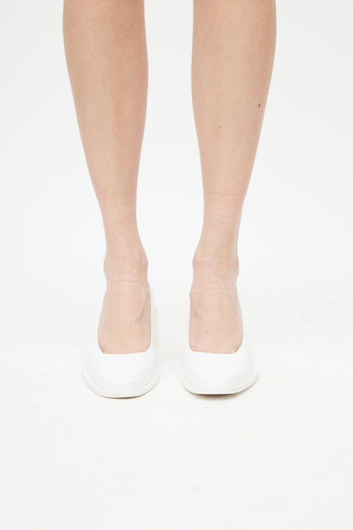 Jil Sander White Leather Heel