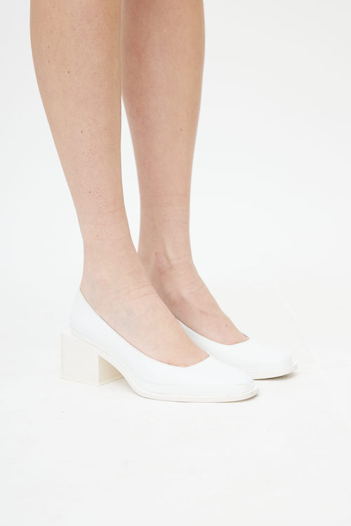 Jil Sander White Leather Heel