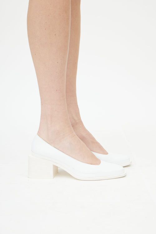 Jil Sander White Leather Heel