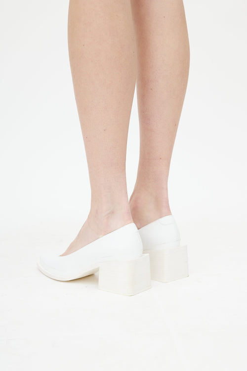 Jil Sander White Leather Heel