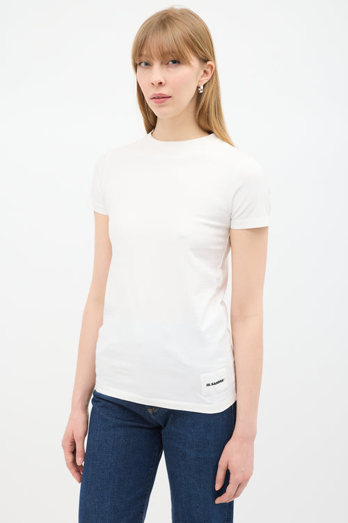 Jil Sander White Logo Label T-Shirt