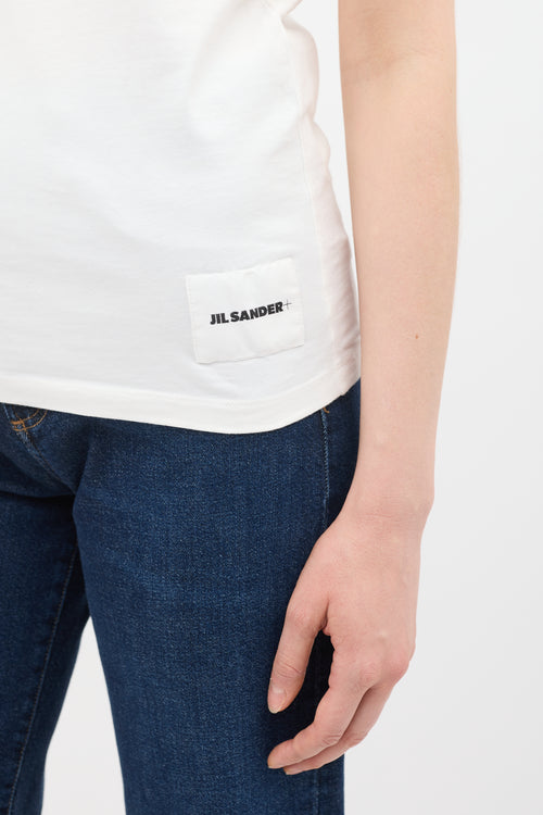 Jil Sander White Logo Label T-Shirt