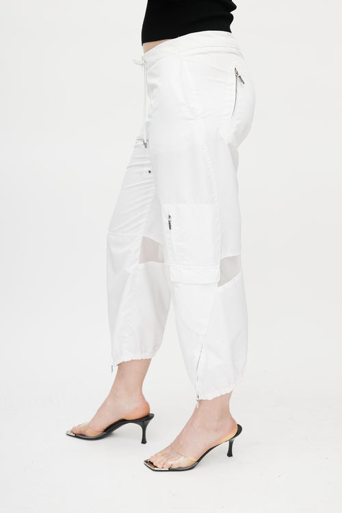 Jil Sander White Nylon Cargo Pant