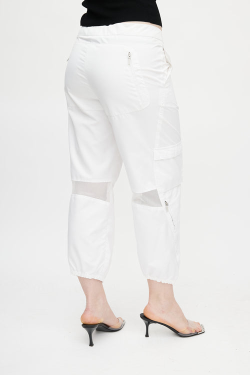 Jil Sander White Nylon Cargo Pant