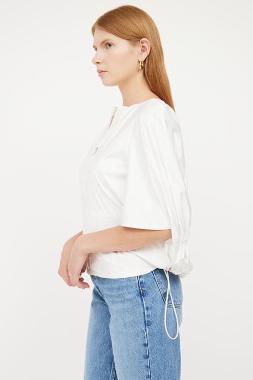 Jil Sander White Short Sleeve Zip Up Jacket