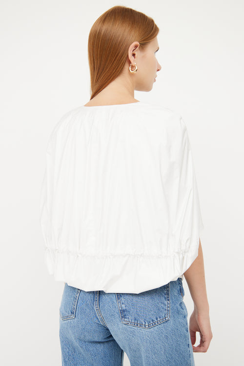 Jil Sander White Short Sleeve Zip Up Jacket