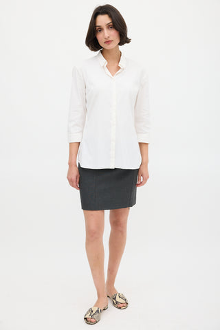 Jil Sander White Three Quarter Sleeve Shirt